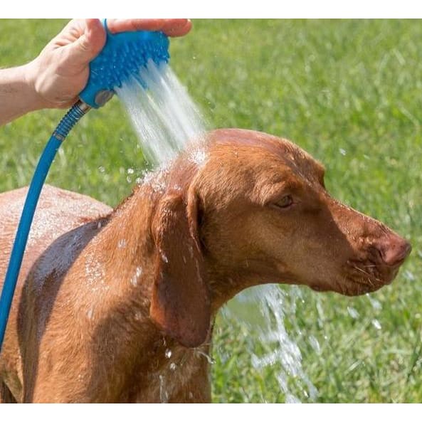 Silicone Pet Bathing Gloves With Handheld Shower Brush