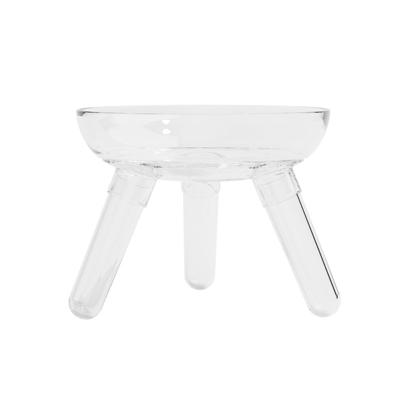 Transparent Glass Pet Feeding And Water Bowl Anti Knock Design