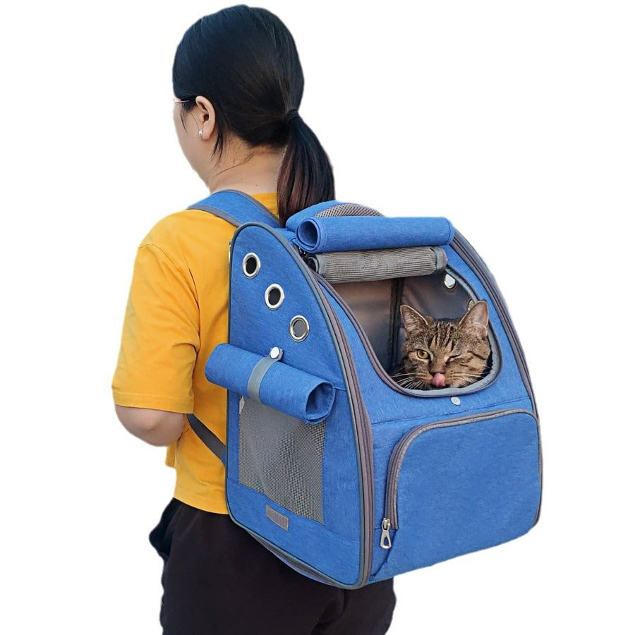 Pet Foldable Breathable Backpack Carrier Travel Bag