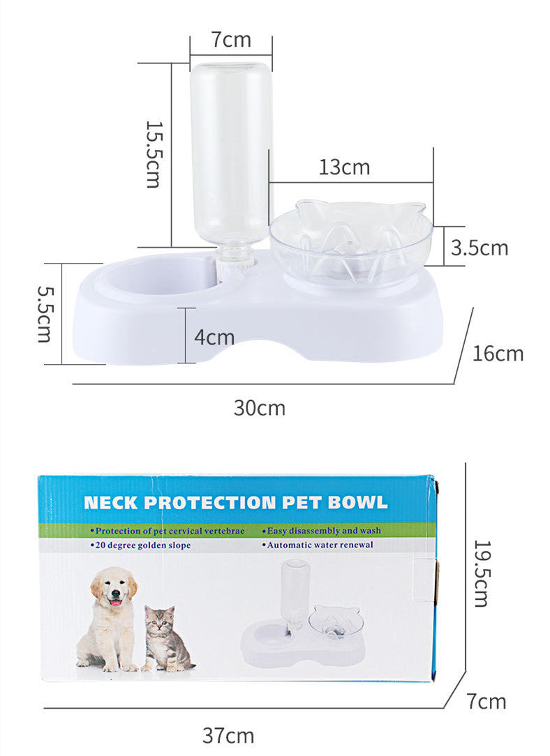 Pet Transparent Plastic Feeding Drinking Bowl Dish