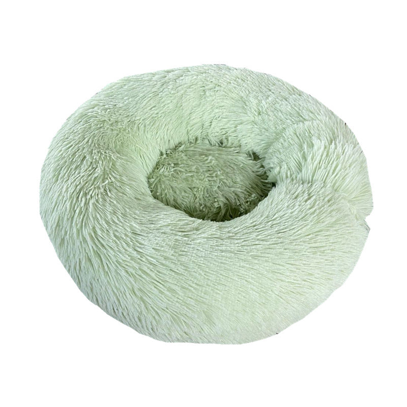 Soft Thick Cotton Plush Round Pet Bed For Comfort Sleep