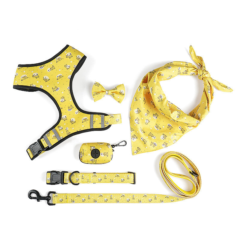 Bow Design Pet Harness And Leash Set