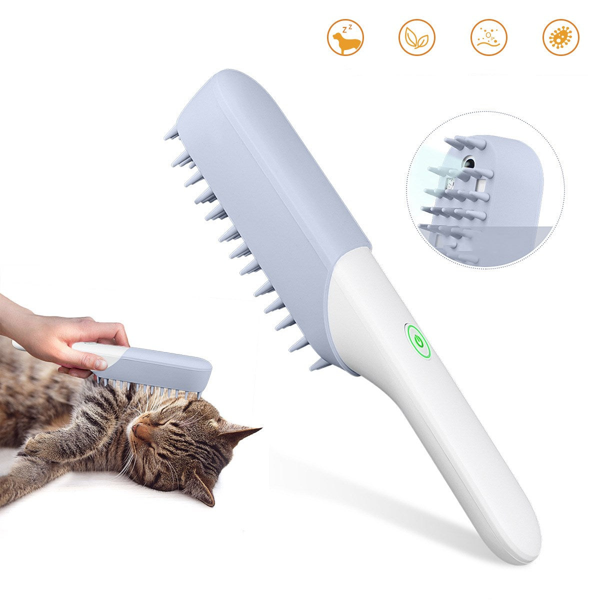 Silicone Pet Massage Grooming Brush Deodorizing Hair Removal Tool