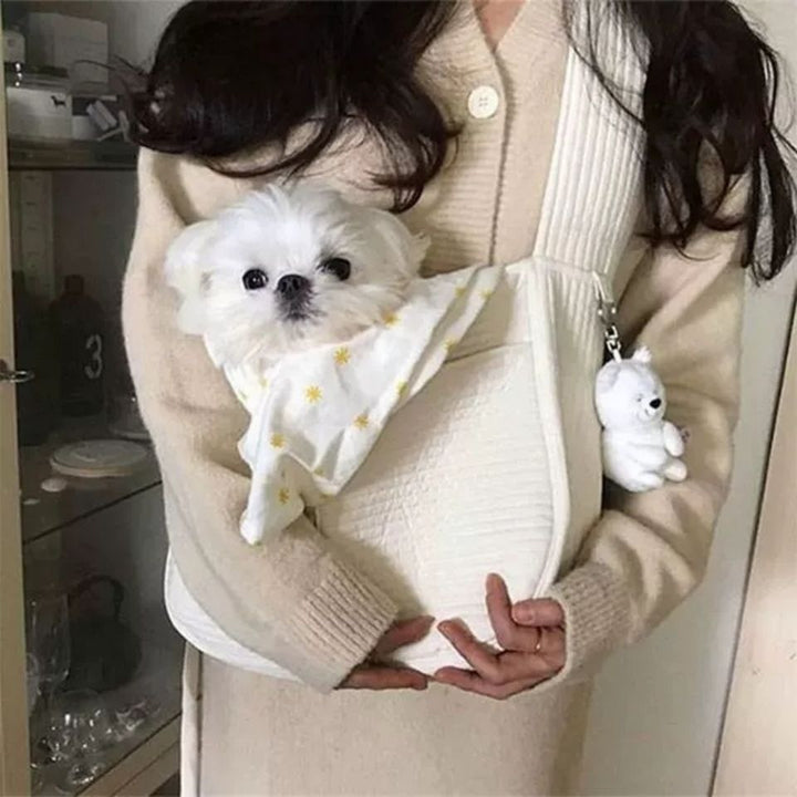 Handmade Canvas Pet Carrier Bag Breathable Travel Shoulder Tote