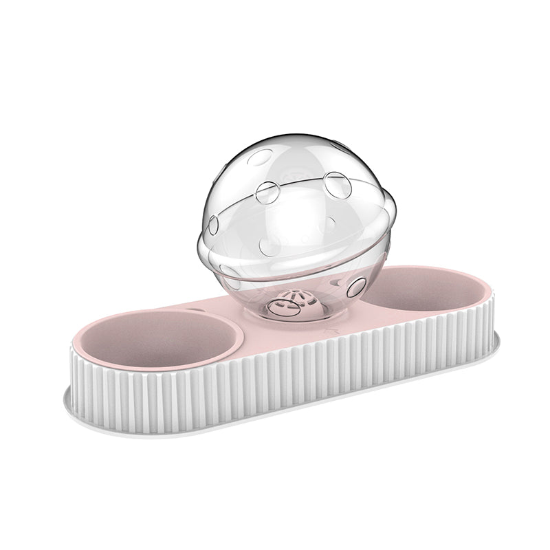 Pet Plastic Automatic Feeding Water Dispenser Bowl Set