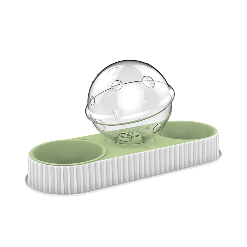 Pet Plastic Automatic Feeding Water Dispenser Bowl Set