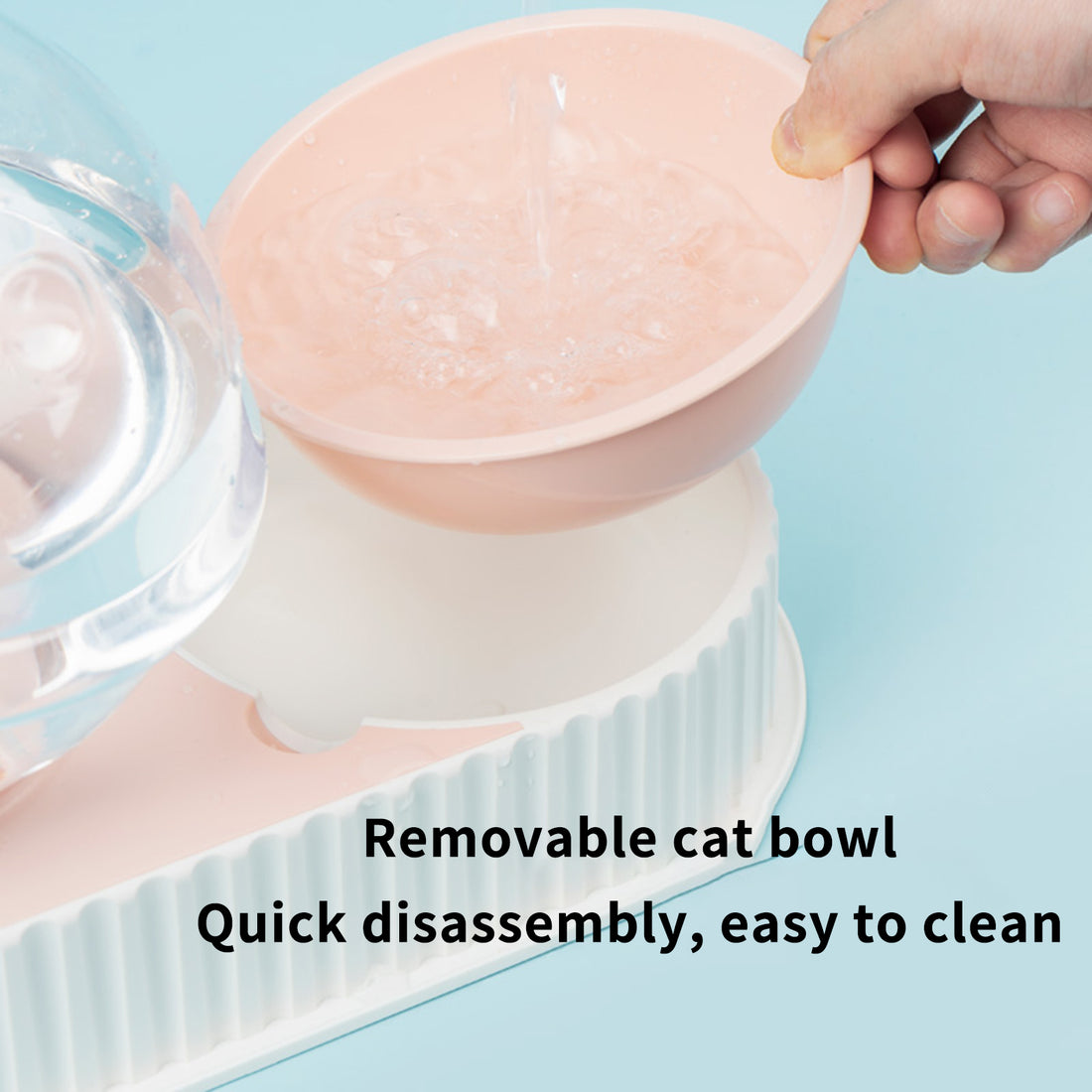 Pet Plastic Automatic Feeding Water Dispenser Bowl Set