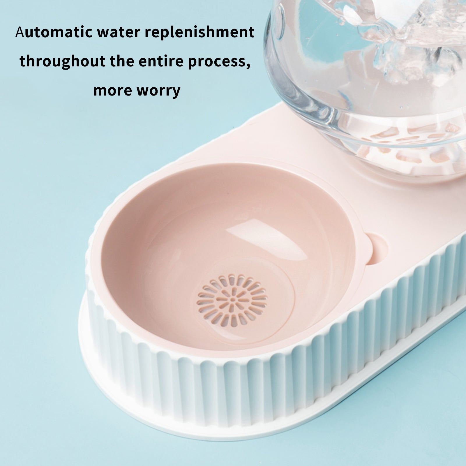 Pet Plastic Automatic Feeding Water Dispenser Bowl Set