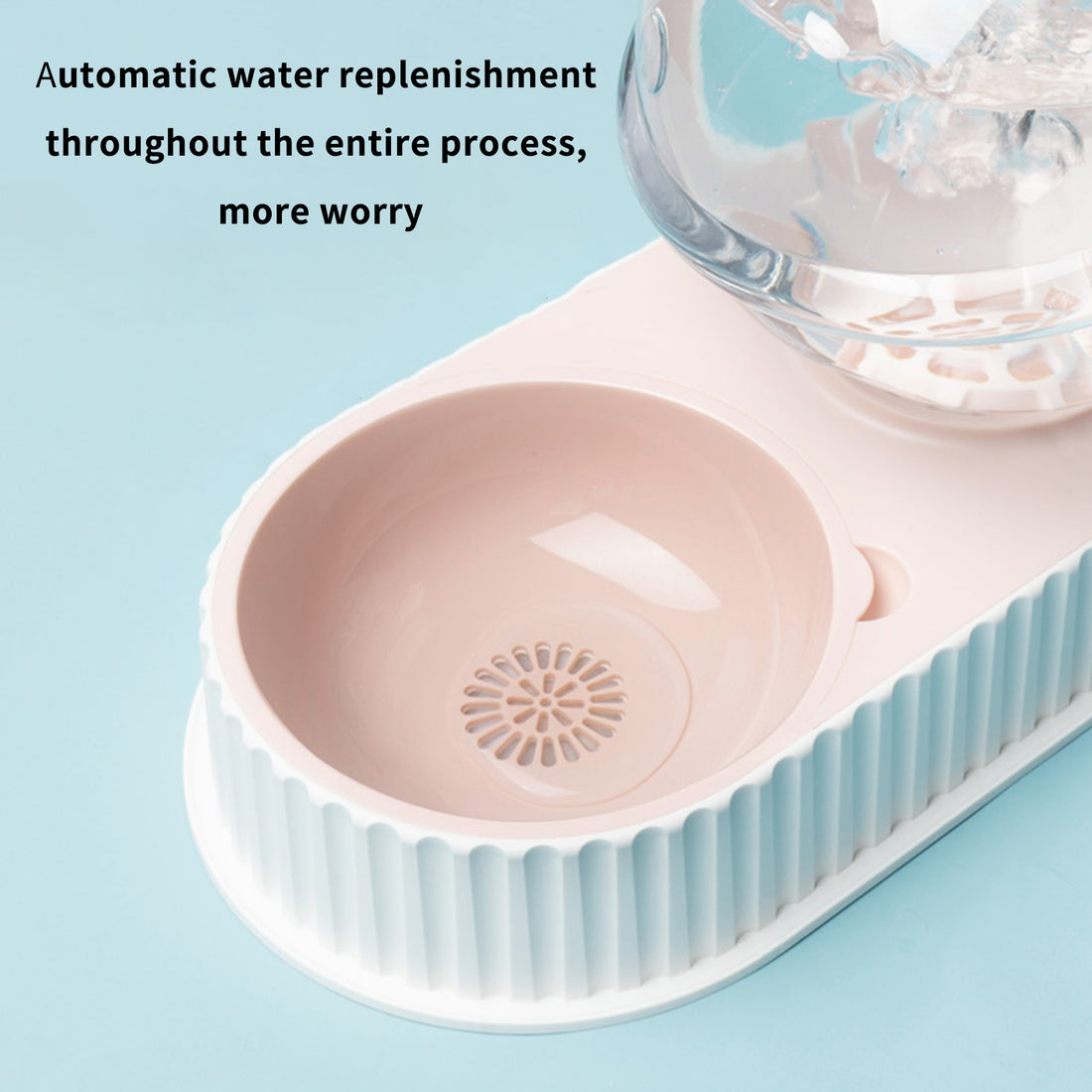 Pet Plastic Automatic Feeding Water Dispenser Bowl Set
