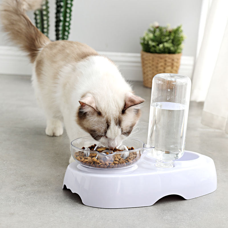 Pet Transparent Plastic Feeding Drinking Bowl Dish