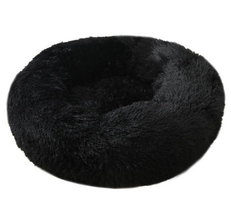 Soft Thick Cotton Plush Round Pet Bed For Comfort Sleep