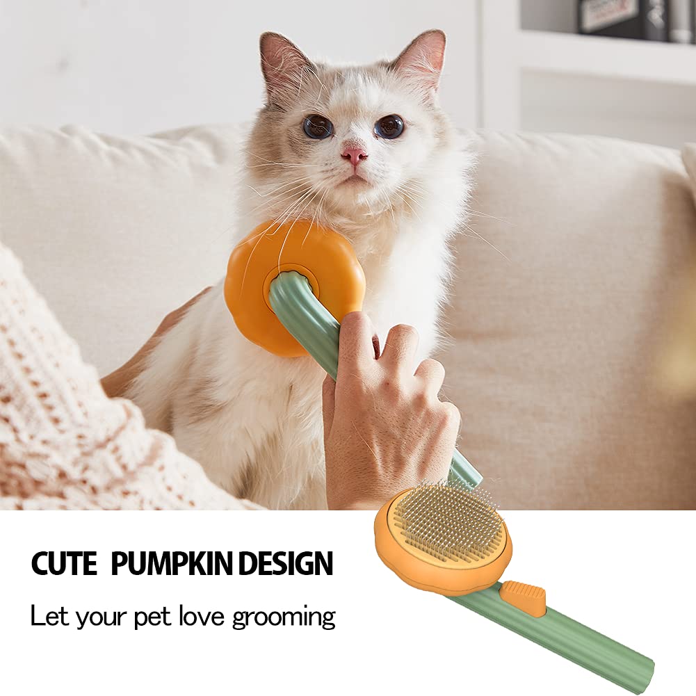 Pumpkin Style Pet Grooming Self Cleaning Slicker Brush