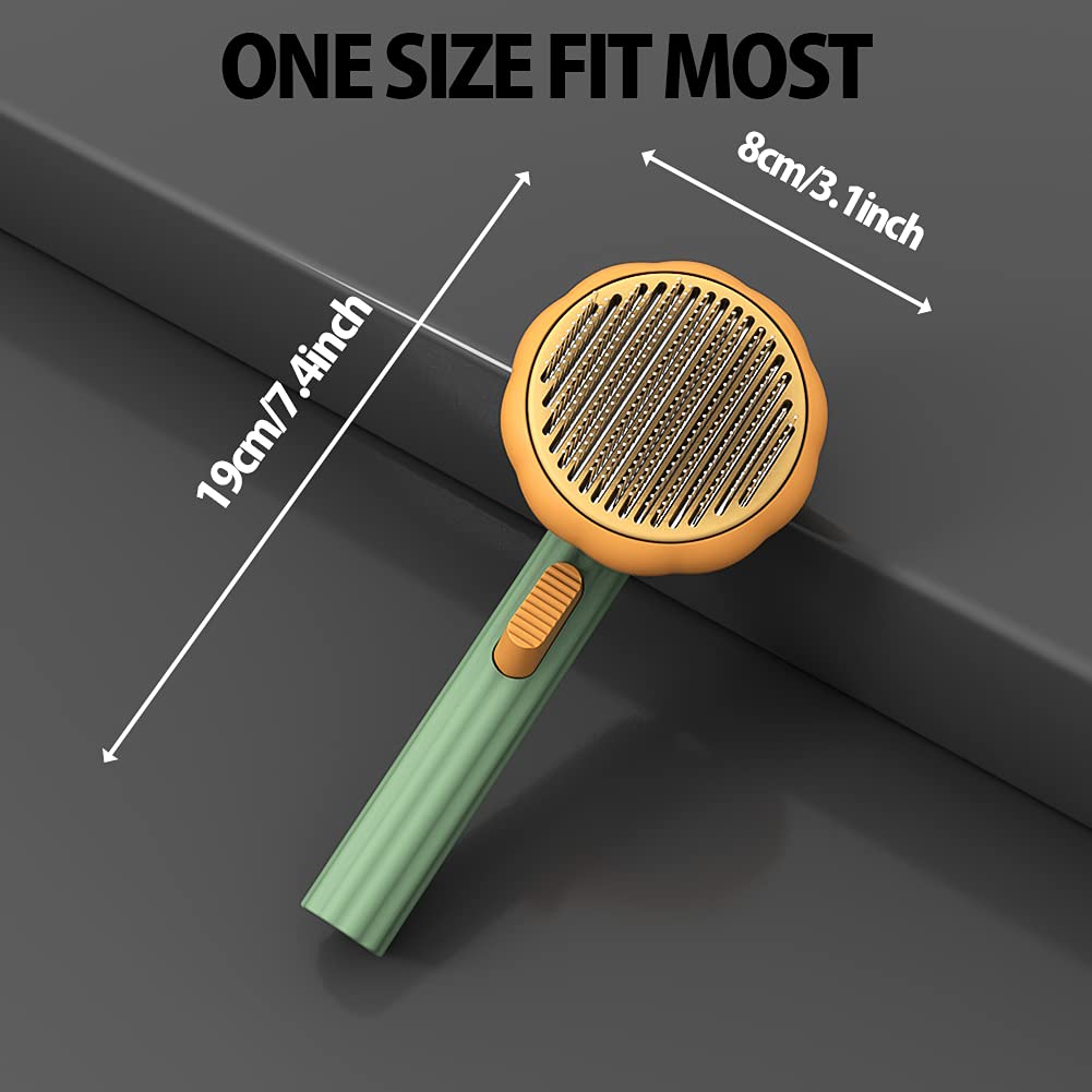 Pumpkin Style Pet Grooming Self Cleaning Slicker Brush