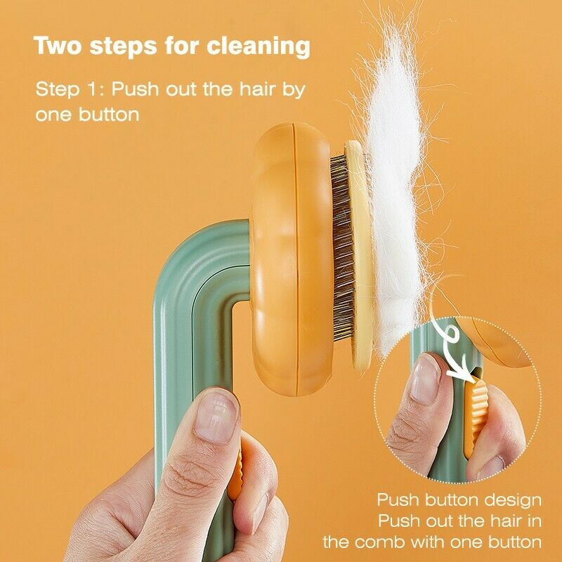 Pumpkin Style Pet Grooming Self Cleaning Slicker Brush