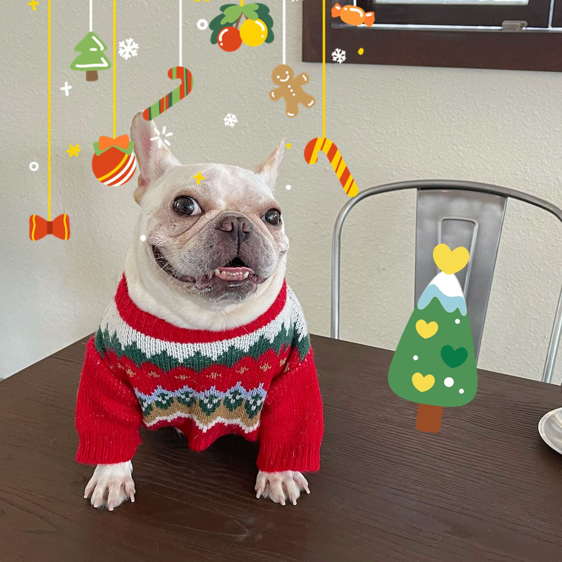 Festive Christmas Pet Sweater Holiday Party Apparel Wear