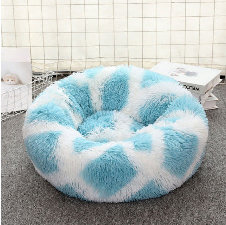 Soft Thick Cotton Plush Round Pet Bed For Comfort Sleep