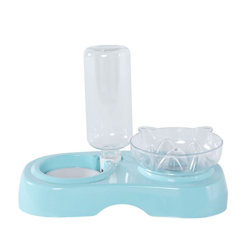 Pet Transparent Plastic Feeding Drinking Bowl Dish