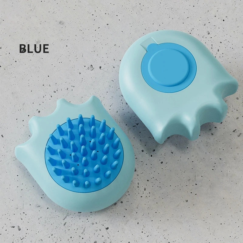 Pet Bath Massage Comb Brush With Shampoo Dispenser