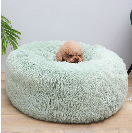 Soft Thick Cotton Plush Round Pet Bed For Comfort Sleep