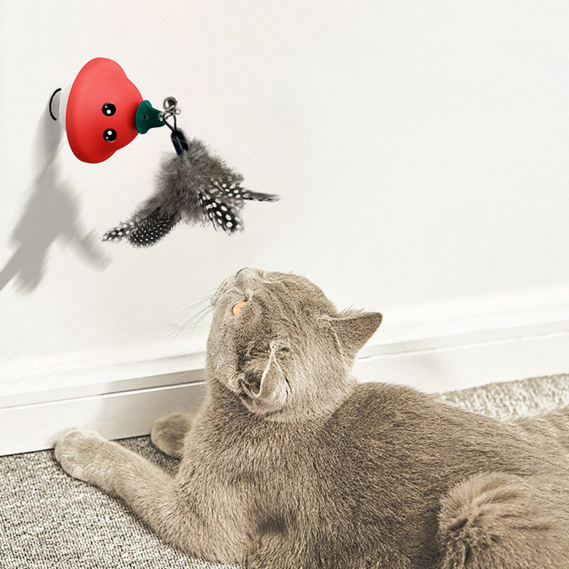 Retractable Pet Wand Toy With Suction Cup Teaser