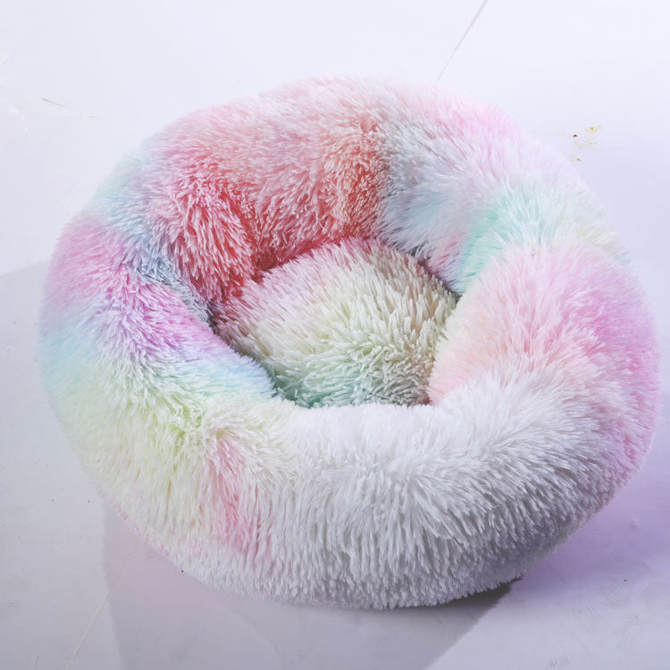 Round Cotton Pet Winter Sleeping Bed For Warm Comfort