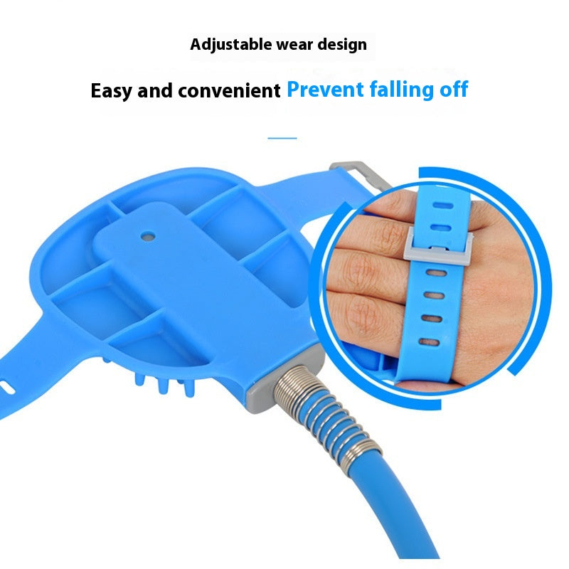 Silicone Pet Bathing Gloves With Handheld Shower Brush