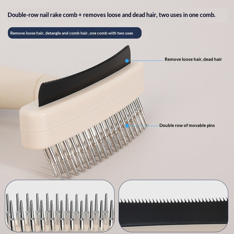 Pet Grooming Brush Detangling Loose Hair Removal Tool