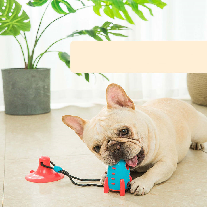 Rocket Shaped Pet Toy With Treat Dispensing Bite Resistant