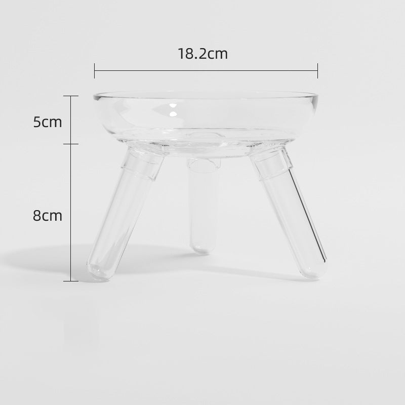 Transparent Glass Pet Feeding And Water Bowl Anti Knock Design