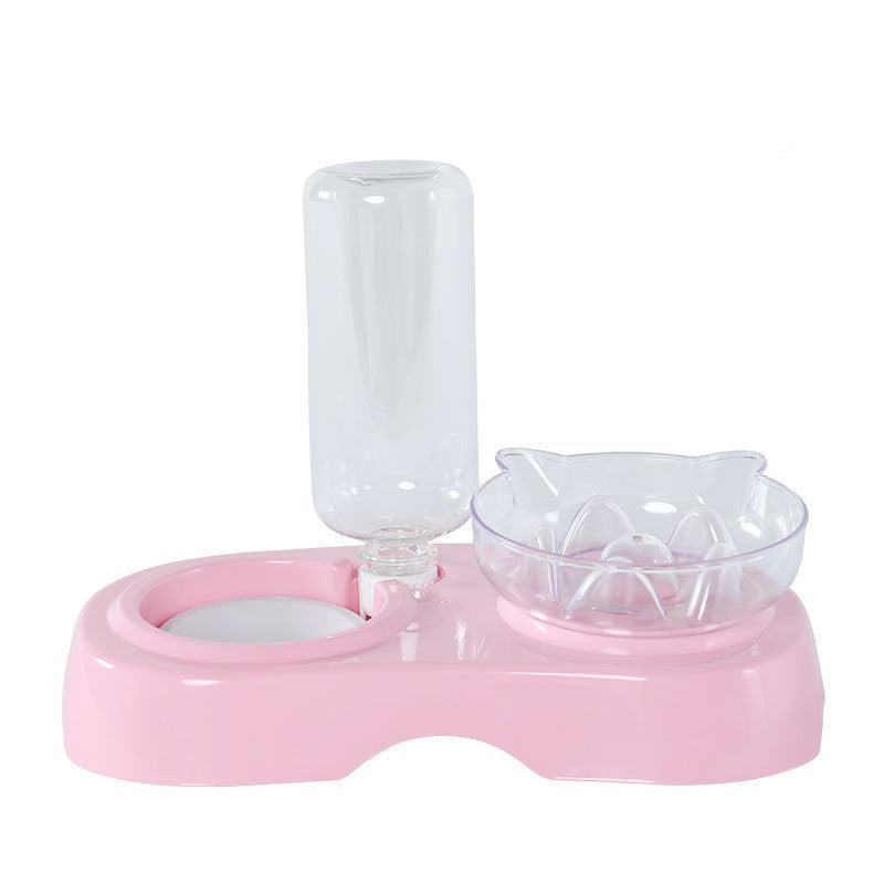 Pet Transparent Plastic Feeding Drinking Bowl Dish