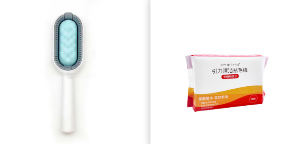 Pet Grooming Dematting Brush With Hair Collection Tank