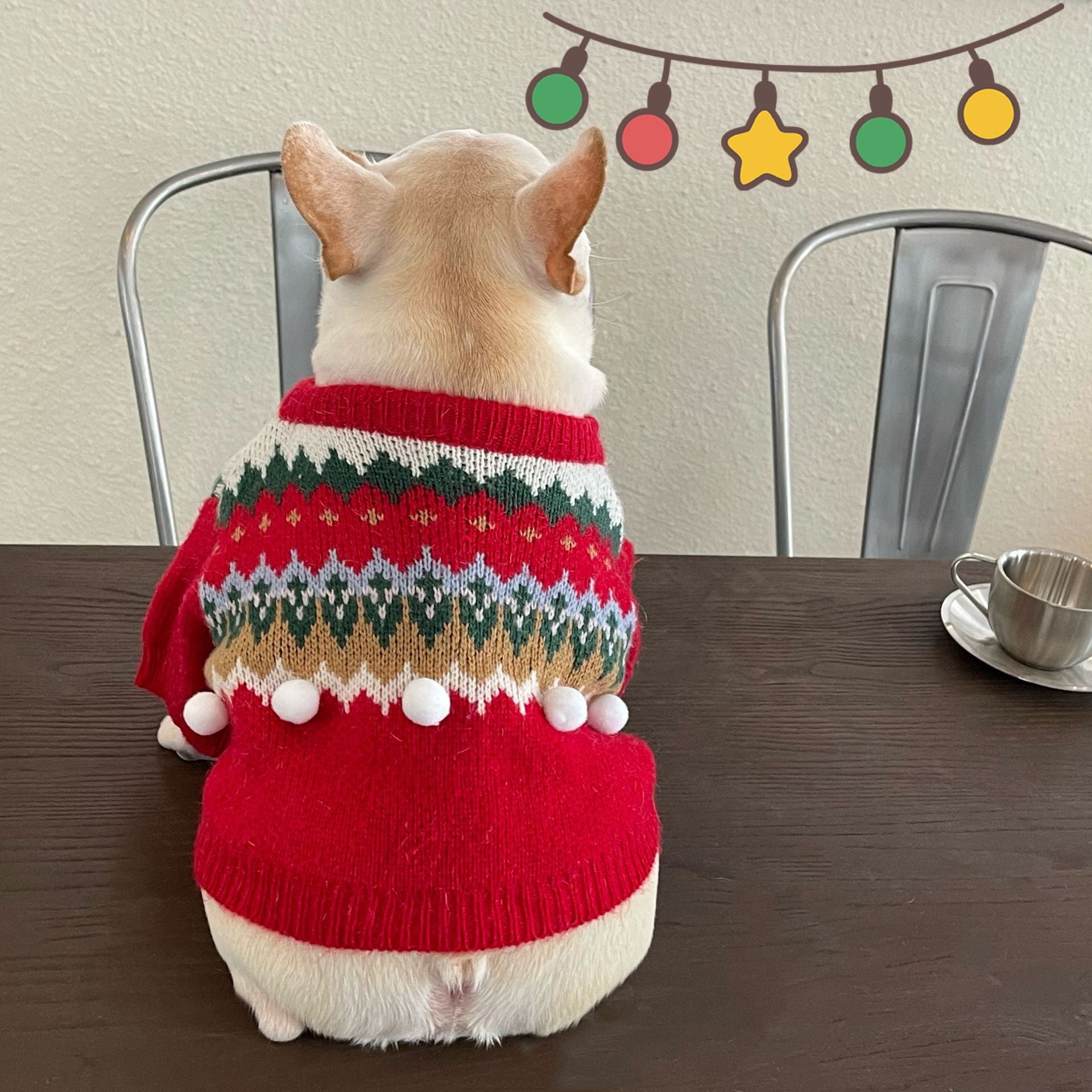 Festive Christmas Pet Sweater Holiday Party Apparel Wear