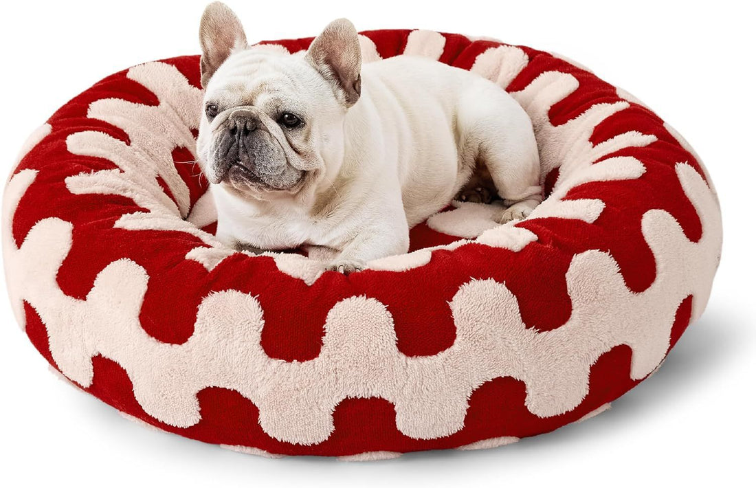 Round All Season Warm Pet Bed For Comfort Sleep