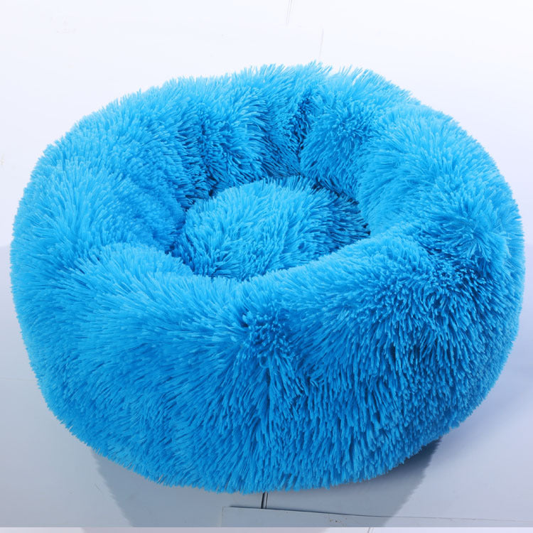 Soft Thick Cotton Plush Round Pet Bed For Comfort Sleep