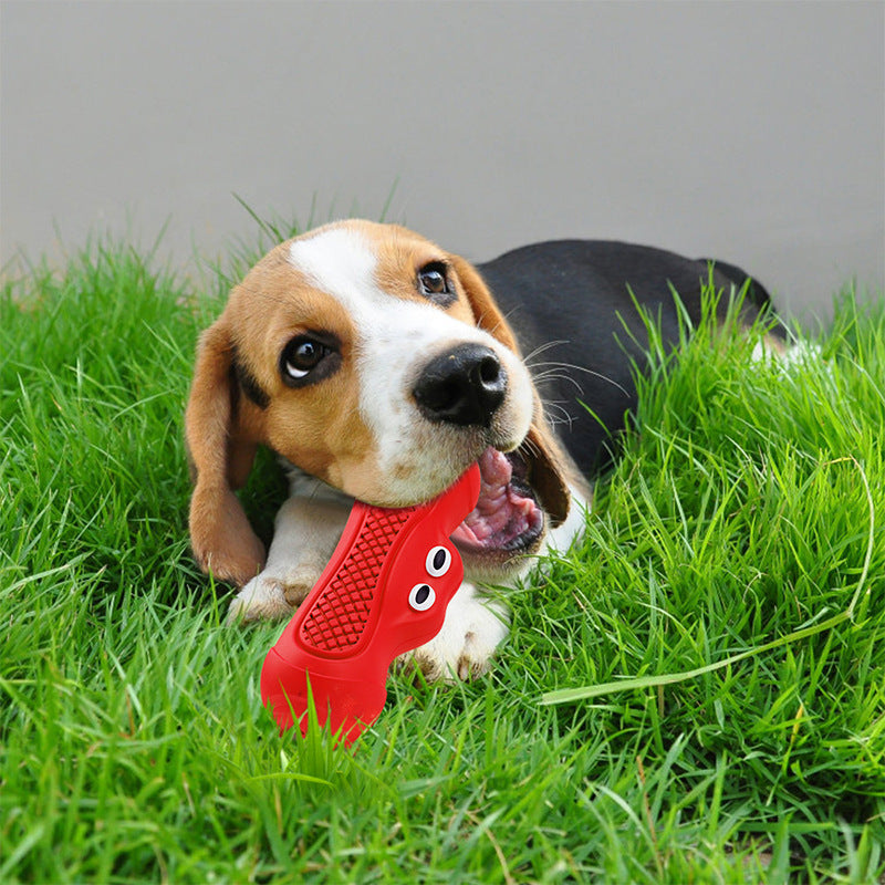 Vocal Rugby Shaped Pet Toy Natural Rubber Bite Resistant