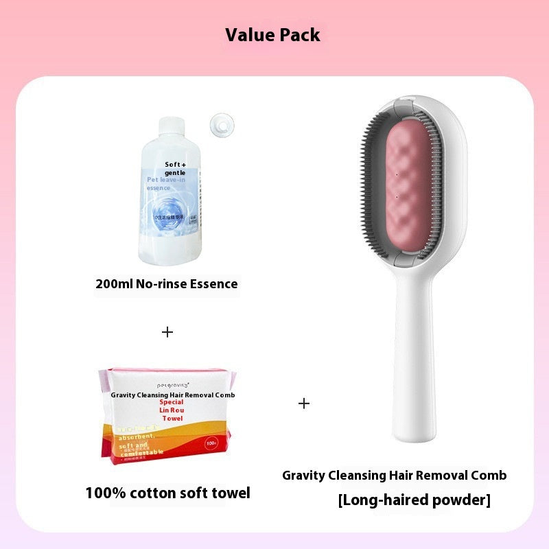 Pet Grooming Dematting Brush With Hair Collection Tank