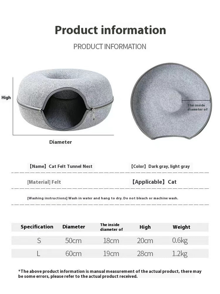 Comfortable Round Pet Tunnel Bed For Rest And Play