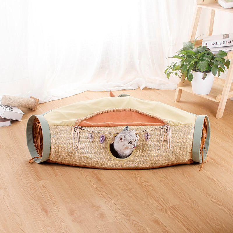 Rotating Pet Tunnel Toy With Drill Hole Design