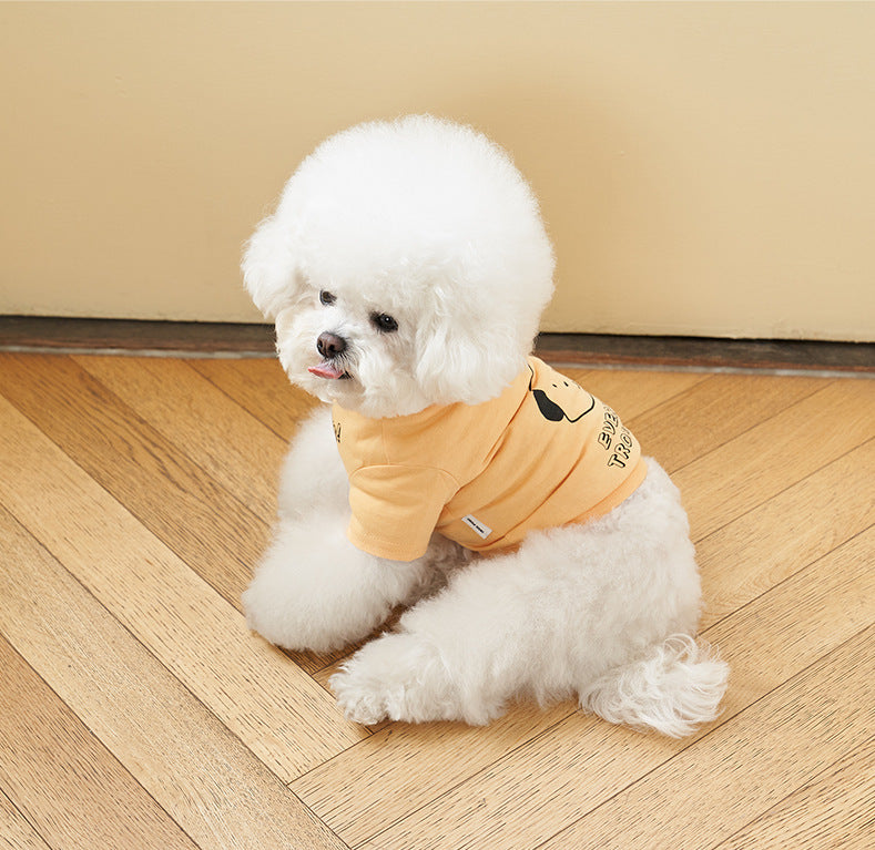 Korean Style Cotton Short Sleeve Pet T Shirt Refreshing Print