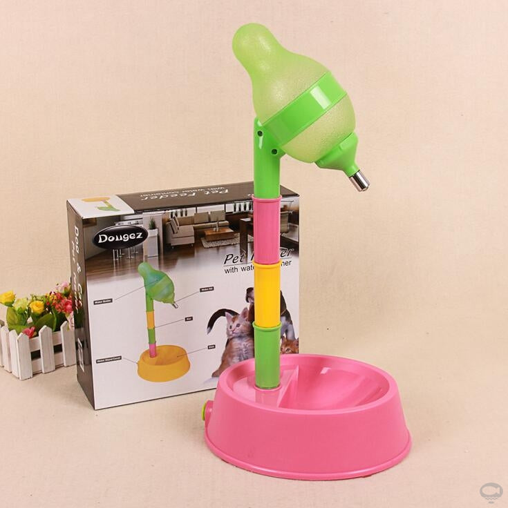 Pet Automatic Water Dispenser Adjustable Height Feeder Bowl