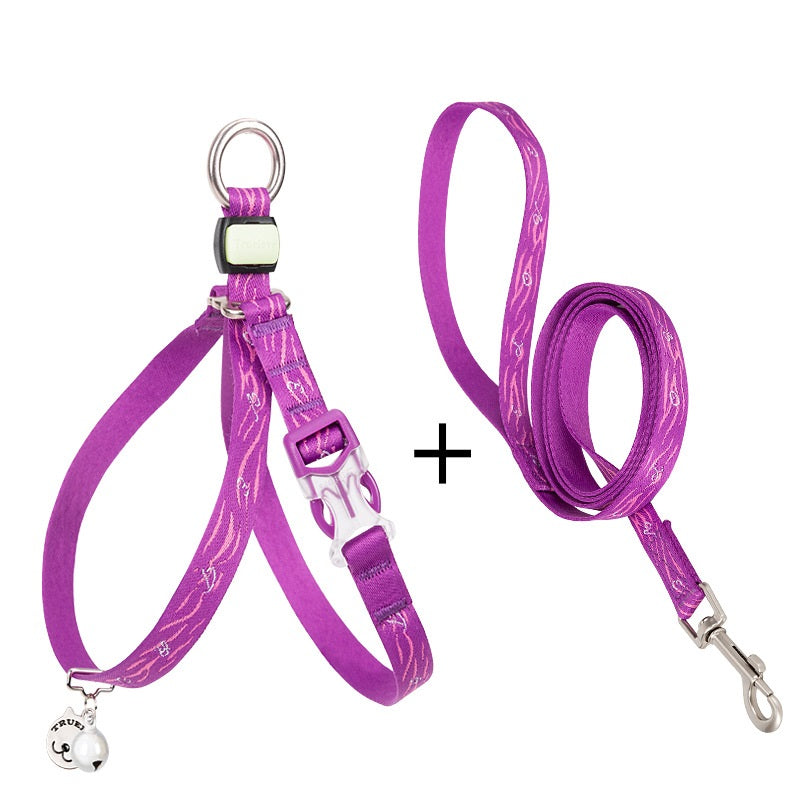 Pet Chest Strap Vest With Bell Leash Package For Small Pets
