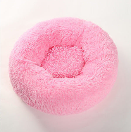 Soft Thick Cotton Plush Round Pet Bed For Comfort Sleep