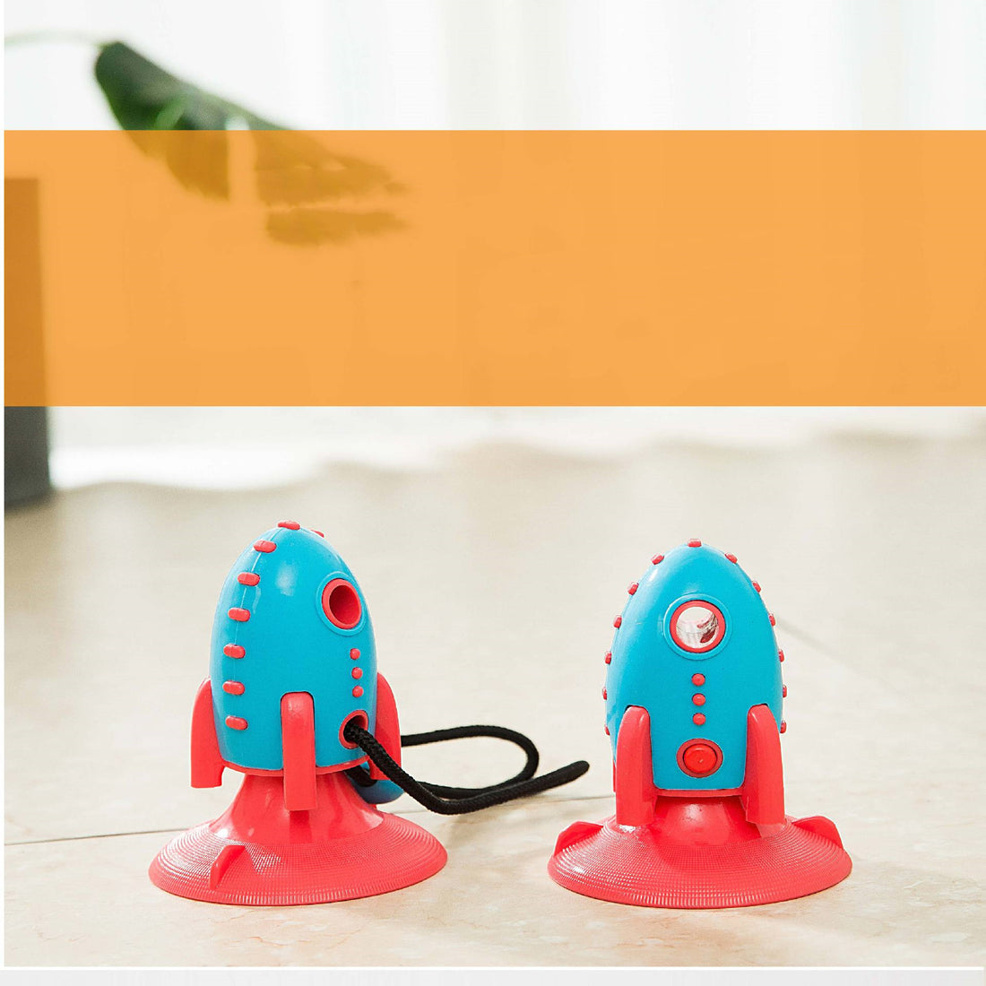 Rocket Shaped Pet Toy With Treat Dispensing Bite Resistant