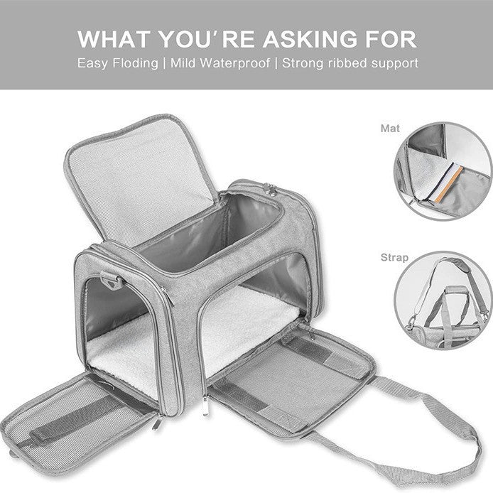 Pet Carrier Bag Portable Foldable Handheld Travel Design