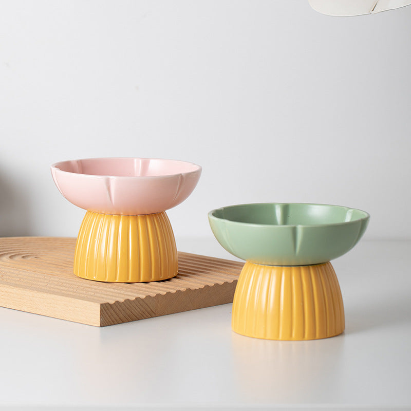 Macaron Style Ceramic Pet Feeding Bowl Candy Colors