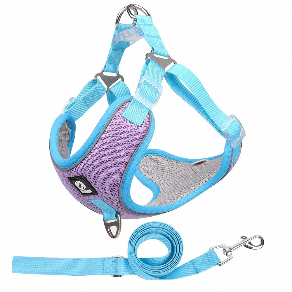 Adjustable Breathable Pet Harness With Leash Set