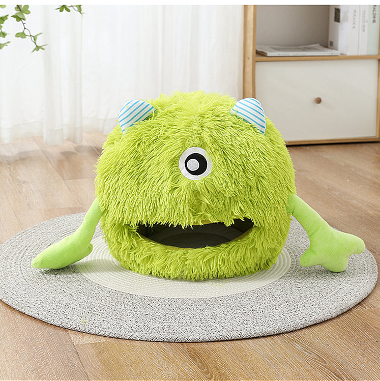 Machine Washable Fluffy Round Pet Bed Self Warming Cushion