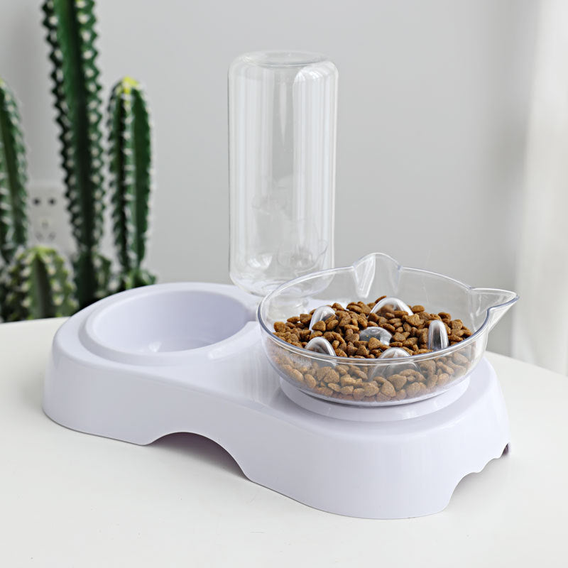 Pet Transparent Plastic Feeding Drinking Bowl Dish