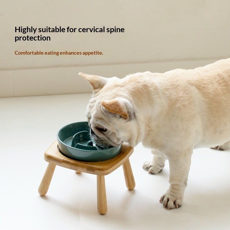 Ceramic Pet Slow Feeding Anti Choking Tip Proof Bowl