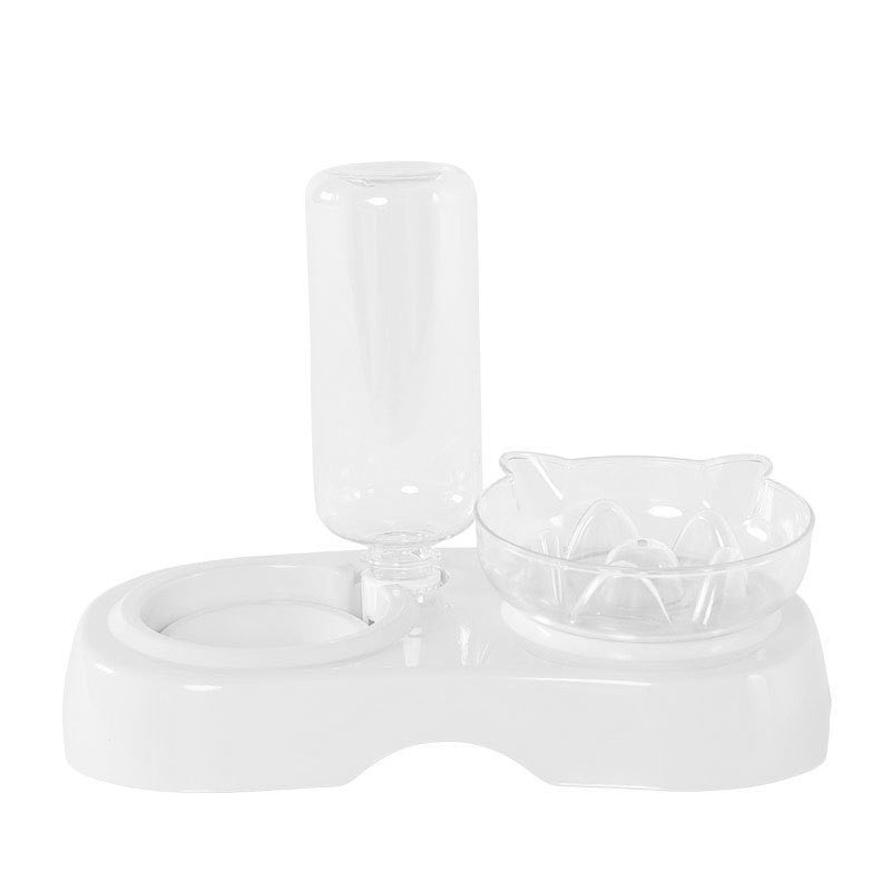 Pet Transparent Plastic Feeding Drinking Bowl Dish